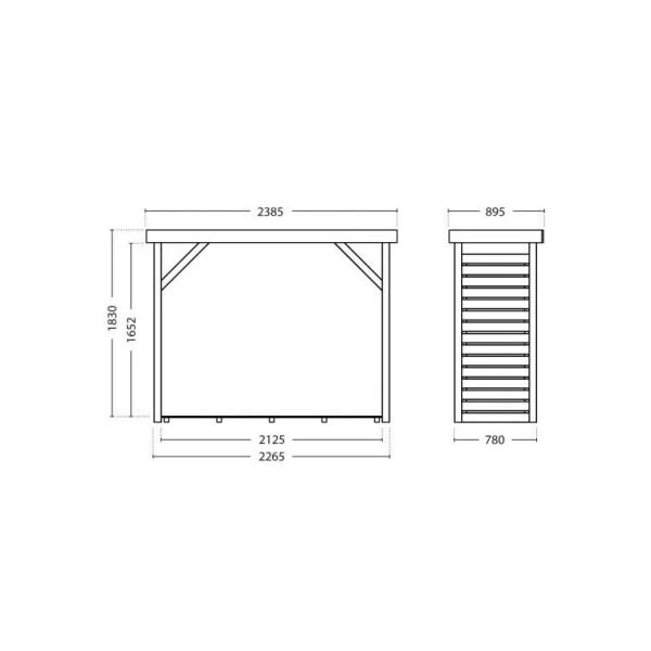 Houtberging Dallas - XL - 2,8 M³ 5 Houtberging Dallas - XL - 2,8 M³ - Afbeelding 3