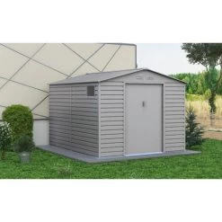 Sinolily Evan Plus E Tuinhuis Met Dubbele Schuifdeur En Raam - 8,84 M² - Grijs