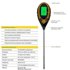 4 In 1 Meter (pH, Licht, Temperatuur En Vocht) -Practical Gardening Tool Winkel meetapparatuur 4 in 1 1484056061 4 600