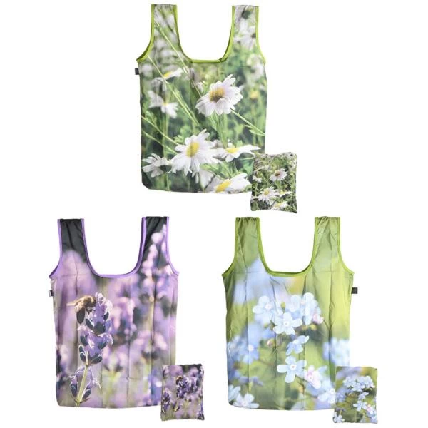 ESSCHERT DESIGN Opvouwbare Tas Bloemenprint 3 ESSCHERT DESIGN Opvouwbare Tas Bloemenprint