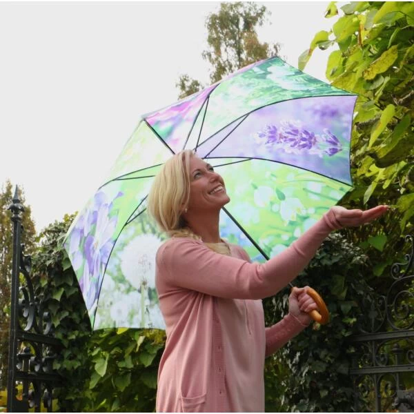 ESSCHERT DESIGN Paraplu Met Bloemenprint - Ø 120 Cm 5 ESSCHERT DESIGN Paraplu Met Bloemenprint - Ø 120 Cm - Afbeelding 3