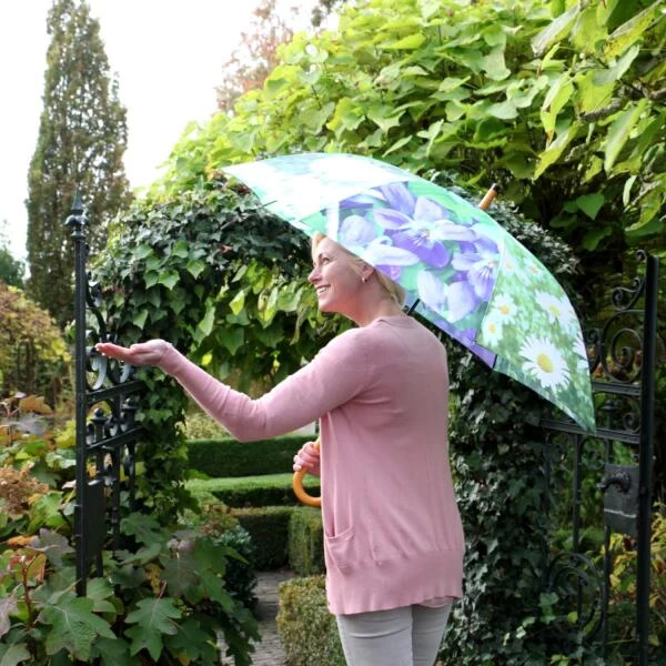 ESSCHERT DESIGN Paraplu Met Bloemenprint - Ø 120 Cm 6 ESSCHERT DESIGN Paraplu Met Bloemenprint - Ø 120 Cm - Afbeelding 4