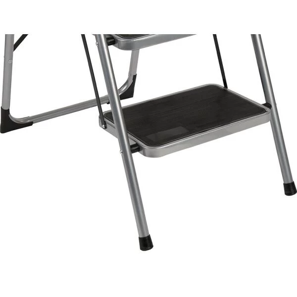 Trapladder Staal KING 4 Brede Treden - Zilver/zwart 6 Trapladder Staal KING 4 Brede Treden - Zilver/zwart - Afbeelding 4